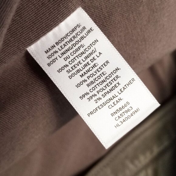 Trouve Asymmetric Drape-Front Soft 100% Genuine Leather Jacket Taupe Gray XS - Picture 12 of 16